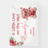 Little Love On The Way! Pink Baby Shower 横断幕 (縦)
