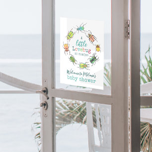 Little Lovebug Baby Shower Welcome ウィンドウサイン