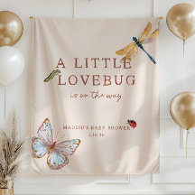 Little Lovebug on the Way Baby Shower Banner, Cute