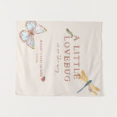 Little Lovebug on the Way Baby Shower Banner, Cute タペストリー (正面(横))