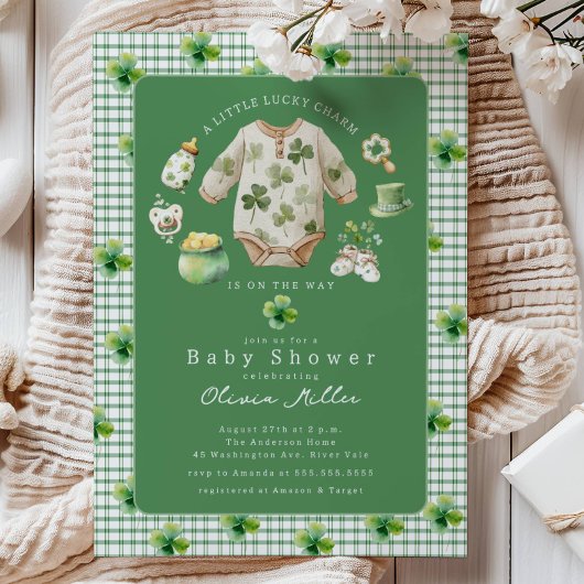 Little Lucky Charm Baby Shower Invitation 招待状