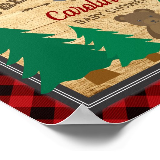 Little Lumberjack赤ちゃんシャワー歓迎サイン ポスター (角)