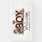 Little Lumberjack Bear Baby Showerへようこそ 横断幕 (縦)