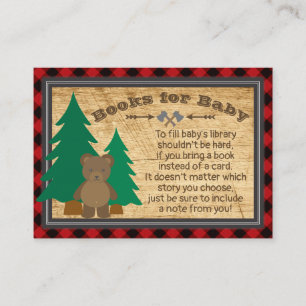 Little Lumberjack Plaid Baby Shower本を持って来る エンクロージャーカード
