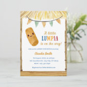 Little Lumpia On The Way Filipino Baby Shower  招待状 (スタンド正面)