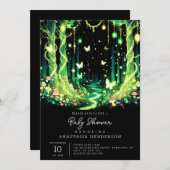  Little Magical Enchanted Forest Baby Shower  招待状 (正面/裏面)