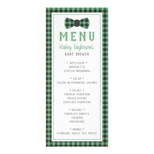 Little Manメニューカード、ベビーシャワー ラックカード (正面)