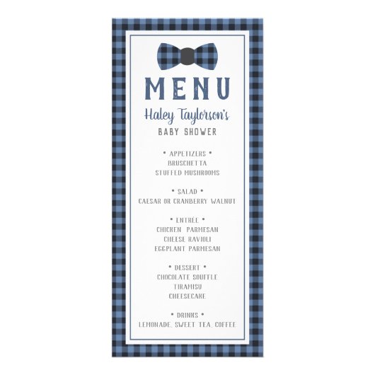 Little Manメニューカード、ベビーシャワー ラックカード (正面)