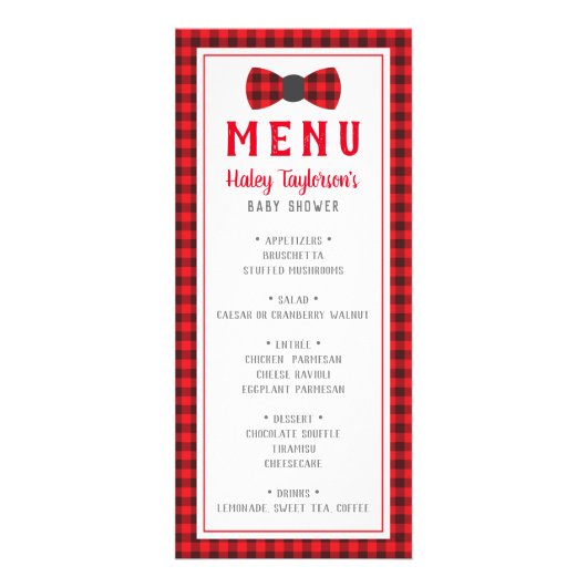 Little Manメニューカード、ベビーシャワー ラックカード (正面)