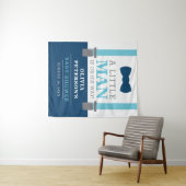 Little Man Baby Shower Backdrop, Navy, Baby Blue タペストリー (インサイチュ(横))