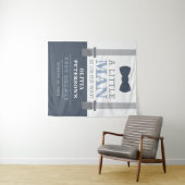 Little Man Baby Shower Backdrop, Navy, Gray タペストリー (インサイチュ(横))