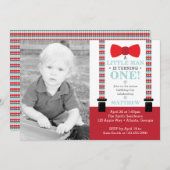 Little Man Birthday Party Invitation with Photo 招待状 (正面/裏面)