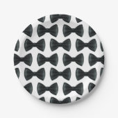 Little Man Bow Tieをテーマにした赤ちゃんシャワー ペーパープレート (正面)