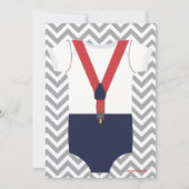 Little Man Boy Baby Shower, Navy Blue and Red 招待状 (裏面)