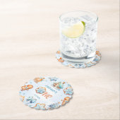 Little Man Christmas Cookie boy 1st birthday ペーパーコースター (インサイチュ)