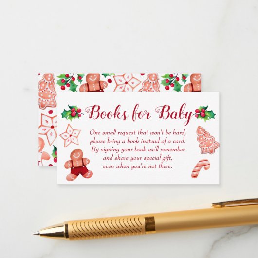 Little Man Gingerbread赤ちゃんシャワーベビー エンクロージャーカード (正面/裏面インサイチュ)