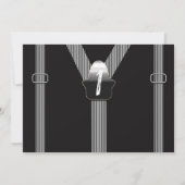 Little Man Hipster Suspenders 1st Birthday Photo 招待状 (裏面)