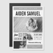 Little Man Magnetic Photo Birth発表 マグネット招待状 (正面/裏面)