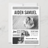 Little Man Magnetic Photo Birth発表 マグネット招待状 (正面)