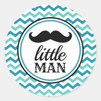 Little Man Mustache Baby Shower Stickers - LM ラウンドシール