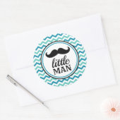 Little Man Mustache Baby Shower Stickers - LM ラウンドシール (封筒)