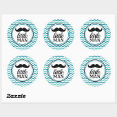Little Man Mustache Baby Shower Stickers - LM ラウンドシール (シート)