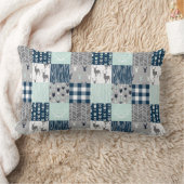 Little Man Patchwork – 造幣局、海軍、グレー ランバークッション (ブランケット)