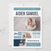 Little Man Photo Collage Birth Announcement 案内状 (正面)