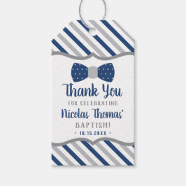 Little Man Thanks Youラベル、ネイビーブルー、グレー、バプテスマ ギフトタグ