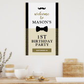 Little Man welcome sign, Boy birthday ポスター (キッチン)