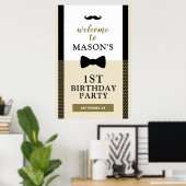 Little Man welcome sign, Boy birthday ポスター (ホームオフィス)