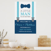 Little Man Welcome Sign Poster, Baby Shower ポスター (キッチン)