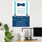 Little Man Welcome Sign Poster, Baby Shower ポスター (ホームオフィス)