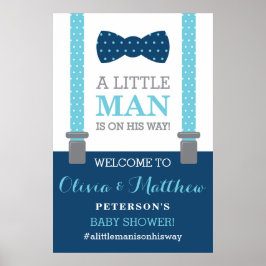Little Man Welcome Sign Poster, Baby Shower ポスター