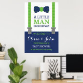 Little Man Welcome Sign Poster, Baby Shower ポスター (ホームオフィス)