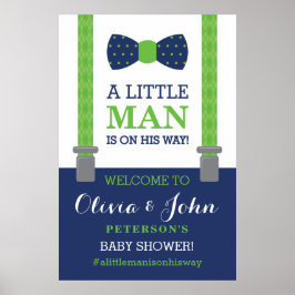 Little Man Welcome Sign Poster, Baby Shower ポスター