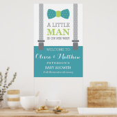 Little Man Welcome Sign Poster, Baby Shower ポスター (キッチン)