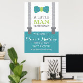 Little Man Welcome Sign Poster, Baby Shower ポスター (ホームオフィス)