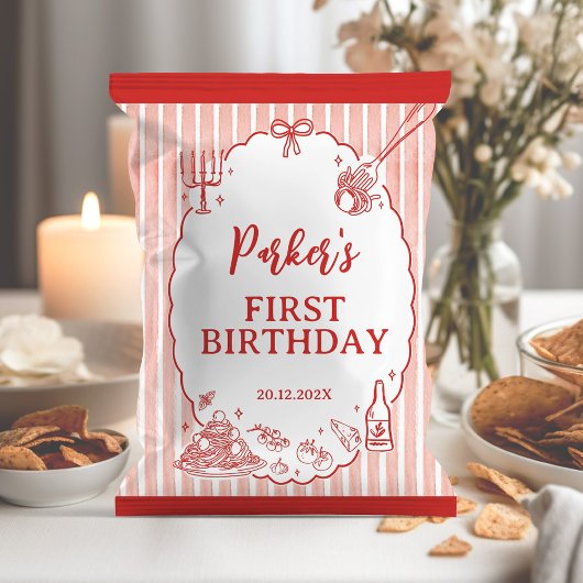 Little Meatball Birthday Party Chip Bag Wrapper チラシ