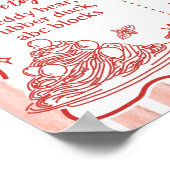 Little Meatball Birthday Party Milestone Sign ポスター (角)