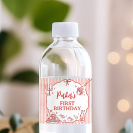 Little Meatball Birthday Party Water Bottle Label ペットボトルラベル