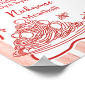 Little Meatball Birthday Photo Milestone Sign ポスター (角)