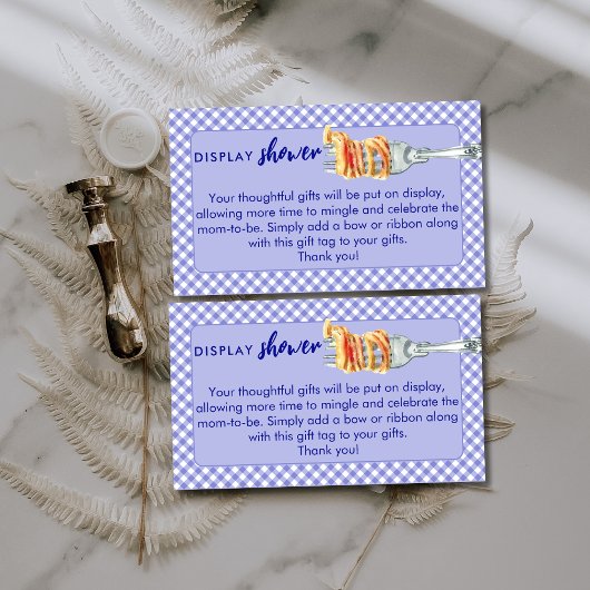 Little Meatball Display Shower Blue Baby Shower エンクロージャーカード