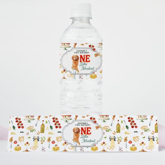 Little Meatball | Holy Ravioli First Birthday ペットボトルラベル