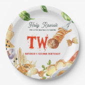 Little Meatball | Holy Ravioli Second Birthday ペーパープレート (正面)