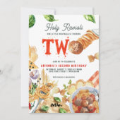 Little Meatball | Holy Ravioli Second Birthday 招待状 (正面)