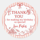 Little Meatball Italian Birthday Party ラウンドシール (正面)