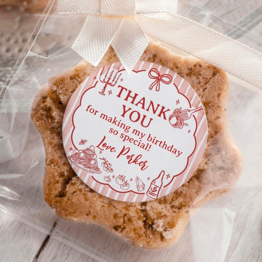 Little Meatball Italian Birthday Party ラウンドシール