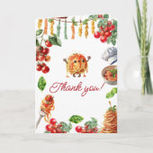 Little Meatball Italian Pasta Baby Shower サンキューカード (正面)