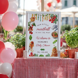 Little Meatball Italian Pasta Baby Shower ポスター